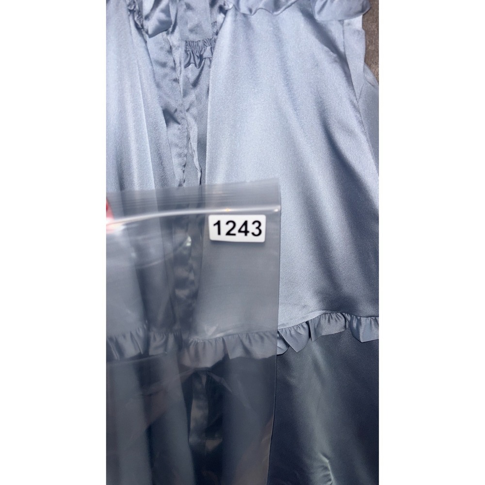Show Me Your Mumu Lady Corset Dress Womens XL Steel Blue Luxe Satin Self Lined - Picture 12 of 15